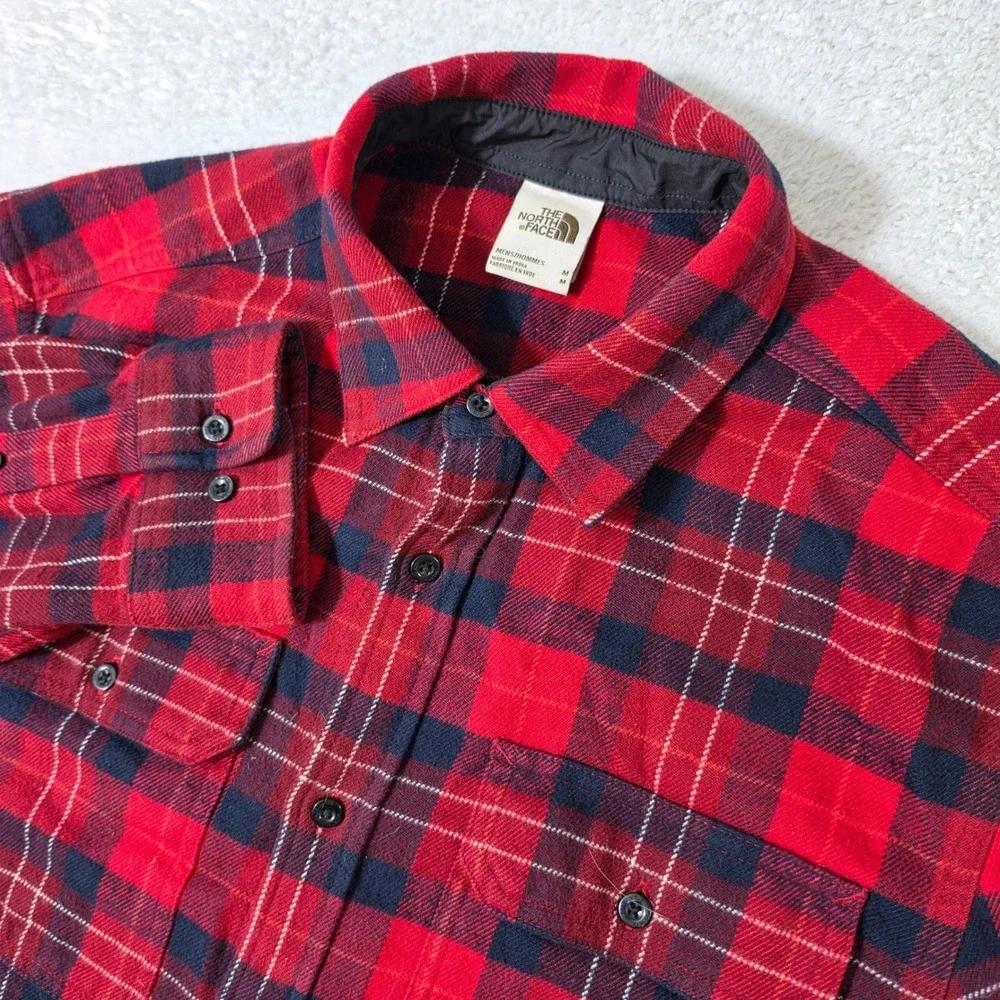 The North Face Arroyo Flannel Mens M Red Black Plaid L/S Button Down NF0A4QPJ